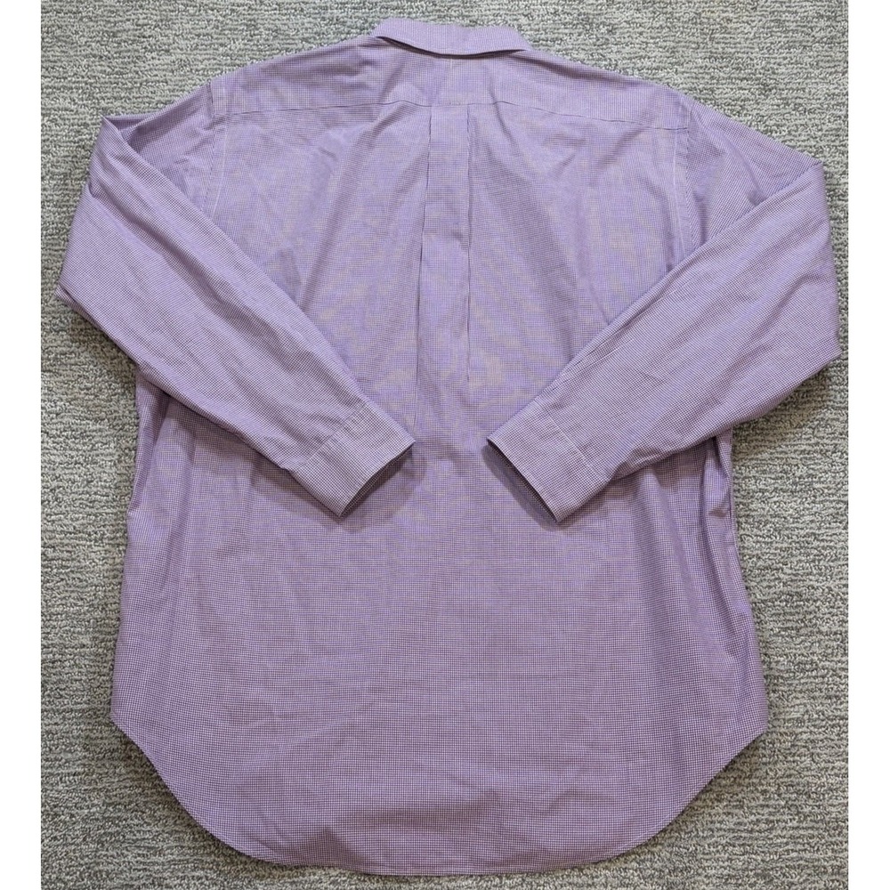 Polo Ralph Lauren Shirt Men 16.5 32/33 (Large) Purple‎ Gingham Check Stretch - Picture 5 of 8